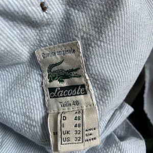 Lacoste green corduroy pants. Size 32 waist (length not listed but guess 30)